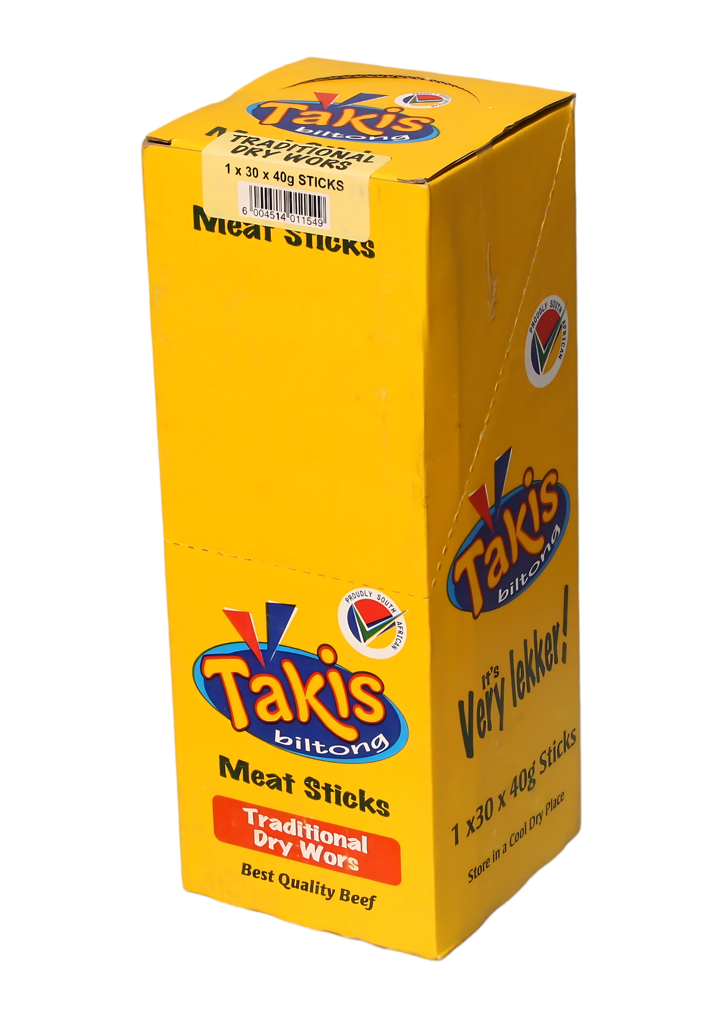 Takis Biltong Meat Sticks - Traditional Dry Wors - Beef - 30 x 40g