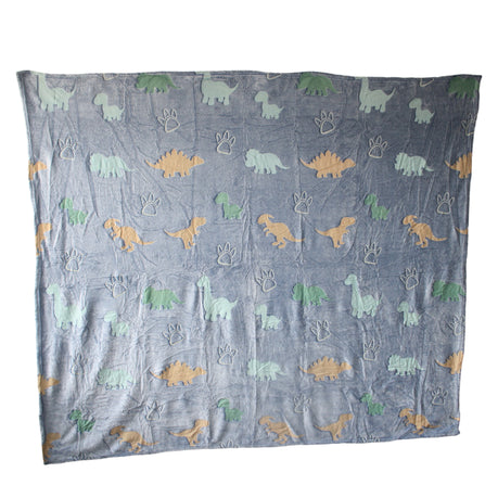 Glow In The Dark Blanket - Dinosaurs- 120 x 150