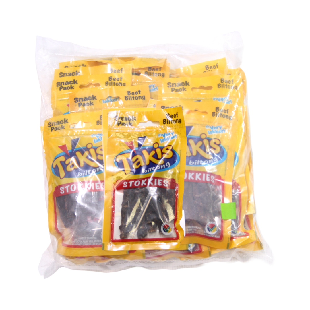 Takis Biltong Snack Pack - Stokkies-  Beef - 20 x 40g - Bulk Pack