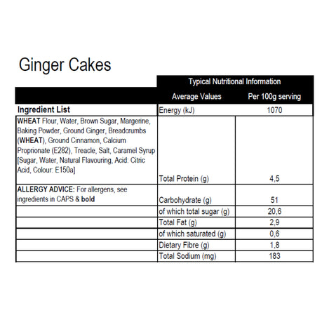 The Ginger Man's Soft Ginger Cakes Box- 15 x 10 Soft Biscuit Packs