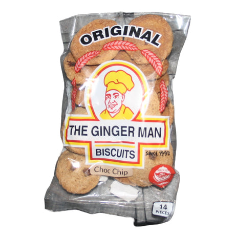 The Ginger Man Choc Chip Biscuits Case- 8 x 14 Piece Biscuit Packs