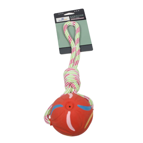 KolloPet Multicoloured Rubber Ball & Rope Dog Toy