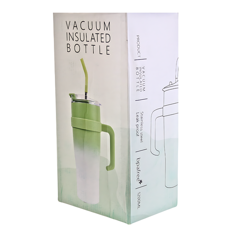 Vacuum Insulated Stainless Steel Leak Proof Bottle - 1.2L- Apple Green