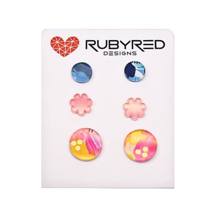 Ruby Red Designs Women Various Acrylic Stud Earrings